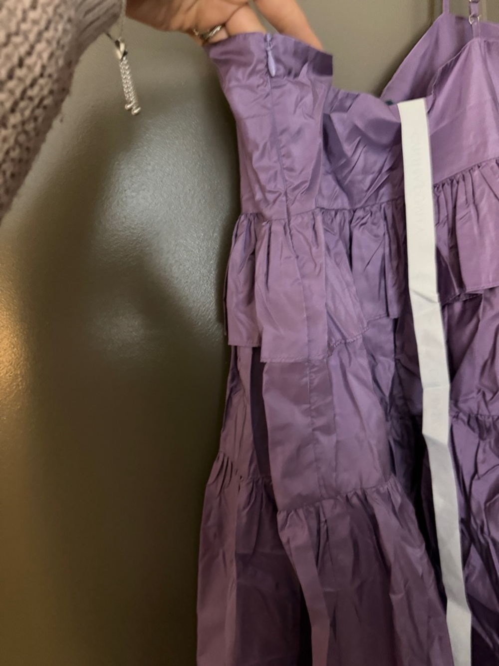 Cynthia Rowley Lilac Ruffled Spaghetti Strap Dress - Picture 5 of 7